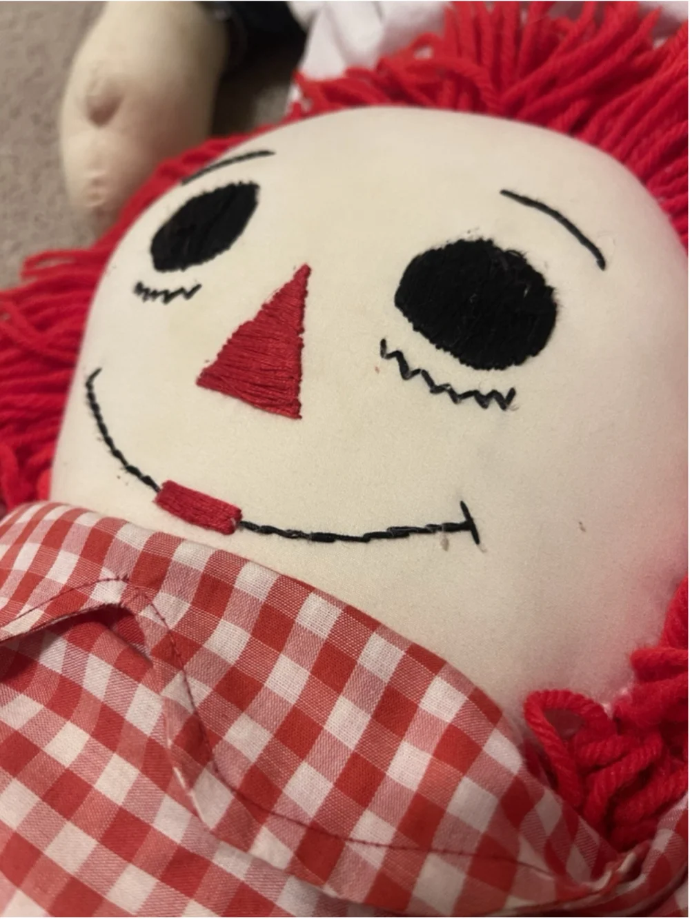 VTG 36” Handmade Raggedy Ann & Andy Doll Set Large Cloth Dolls Country Farmhouse